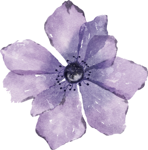 Purple Watercolor Flower